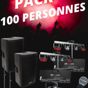 Pack son et lumière (enceinte et jeux de lumière) pour 100 personnes